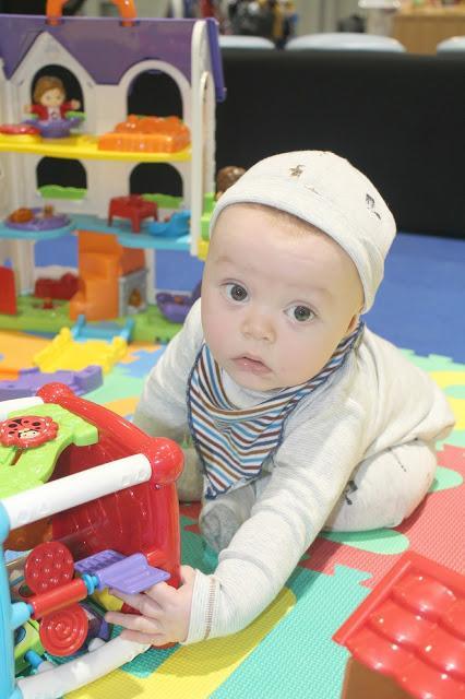 Noah at 7 Months + Our Thoughts On The Chicco Walker 7 month old baby