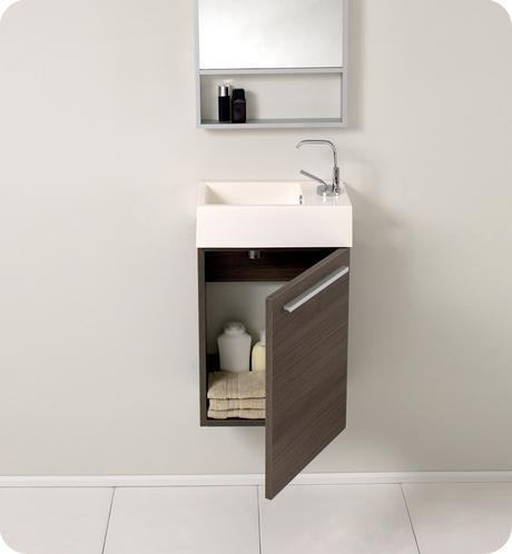 pulito single bathroom vanity modern sleek design style top most best affordable value money saving discount minimal floating wall mounted space saving efficient small bathroom integrated gray gray oak wood trade winds imports counter ceramic