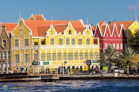 Bright colors on corner in Willemstad, Curacao