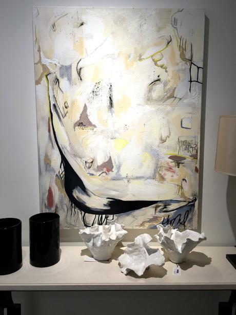 Abstract Painting By Emerging Boston Artist Hilary Tait Norod and Porcelain By Anna Kasabian