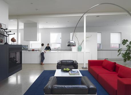 Loft House open-plan kitchen and living room