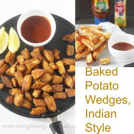 Baked Potato Wedges: Two Kinds: Red Chilli and Coriander Powder and Salted