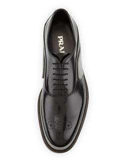 The Artful Step: Prada Runway Two-Tone Leather Derby Shoe