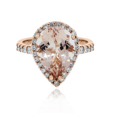 Rose gold and morganite engagement ring