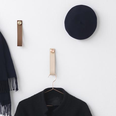 Leather and metal hanging peg and loop