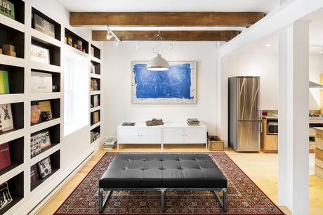 Living space in a Montreal renovated row house