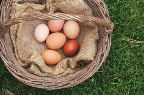 eggs in a wicker basket