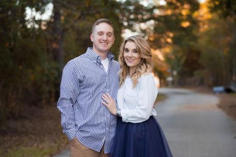 Fall couple photos in a navy and white color palette-The Samantha Show