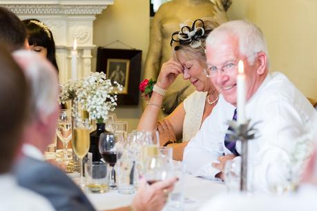Bother of bride looking mortified during speeches
