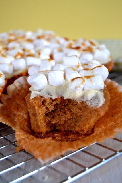 sweet potato cupcakes with toasted marshmallow