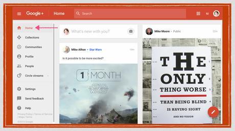 Where to find your Google Plus Home Stream