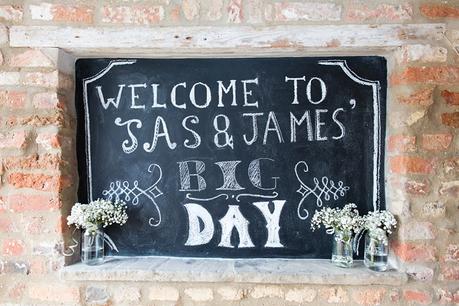 Chalkboard wedding sign Barmbyfield Barn