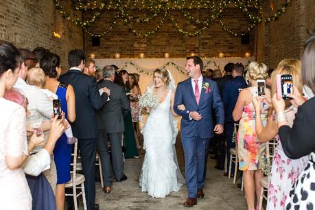 Exit ceremony Barmbyfield Barn Wedding