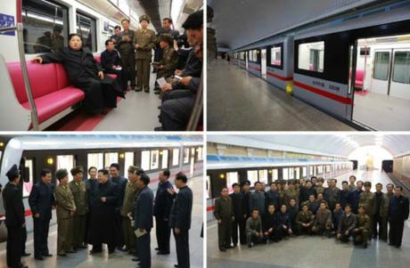 Kim Jong Un rides a newly developed subway car in Pyongyang on November 19, 2015 (Photo: Rodong Sinmun).