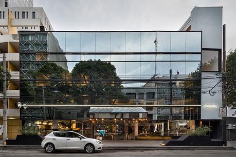The reflective facade of Mexico City's Hotel Carlota by JSa Arquitectura