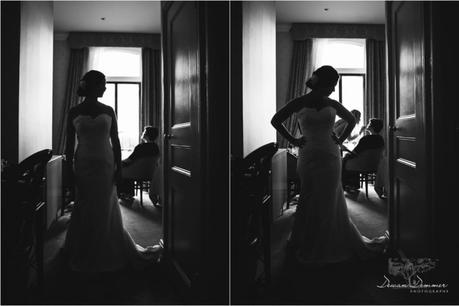 silhouette-of-bride-getting-ready