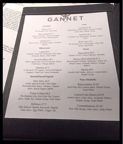 the gannet finnieston cocktail list