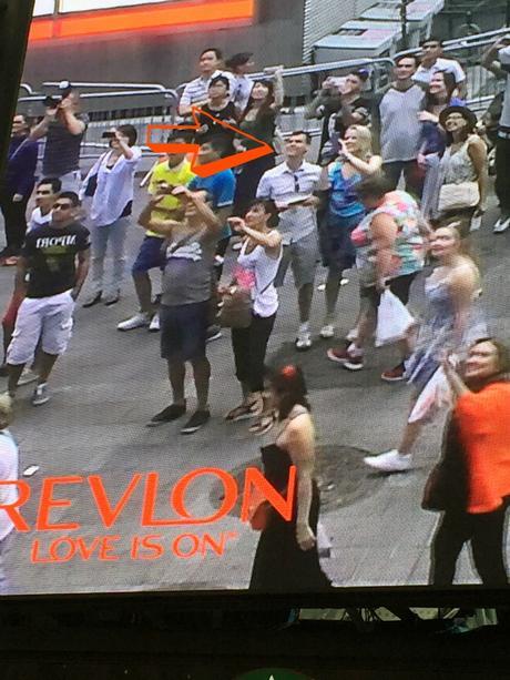 On the big screen in Times Square