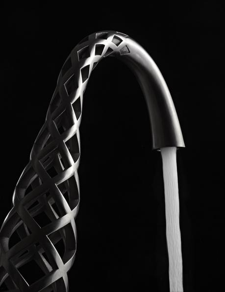 american standard dxv 3d printing faucet print technology intricate spiral cascading design style luxury expensive unique creative stunning interior design industry bathroom news