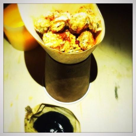 mussel popcorn with a black garlic mayo section 33 glasgow pop up 