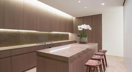 Minimal USA Sliding Countertop in kitchen of Tadao Ando's 152 Elizabeth in New York