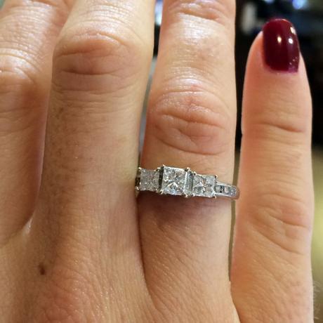 1.10ctw Princess Cut Diamond Engagement Ring