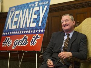 Former City Councilman Jim Kenney smiles at a comment as he is introduced to supporters in Philadelphia's City Hall's Mayor's Reception Room February 4, 2015 where he announced his candidacy for mayor. ( CLEM MURRAY / Staff Photographer )
