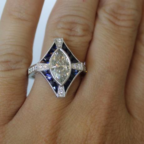 Platinum 1.59ct Marquise Diamond Engagement Ring