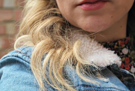 Dressing For All Seasons // Borg Collar Denim, Biker Boots and Winter Floral Outfit