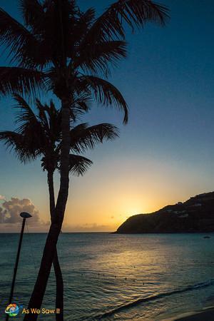 Setting sun in St. Maarten