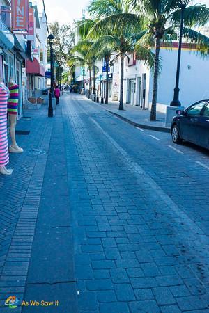 Beautiful cobblestone streets of Philipsburg.