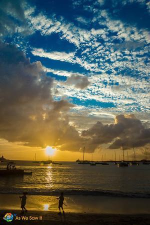 Explosion of colors fill your senses as the sun sets in Sint Maarten.