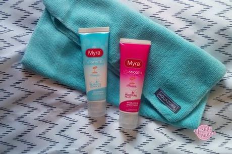 Myra Vitawhite and Vitasmooth Facial Wash with Aquazorb towel