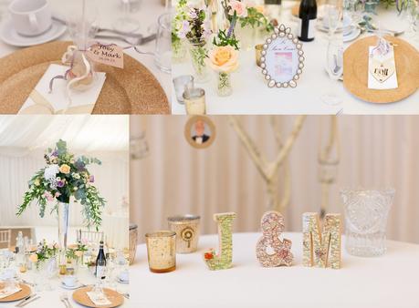 Gold and pink parisian wedding details
