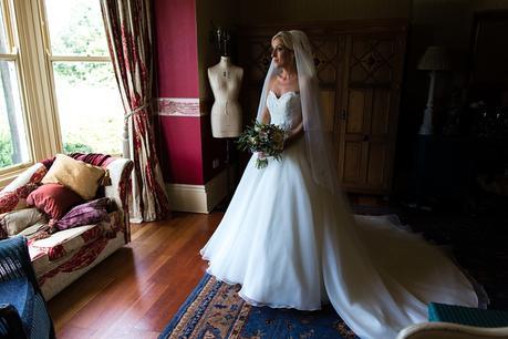 Bride in wedding dress at Crow Hill Wedding Tux & Tales Photography
