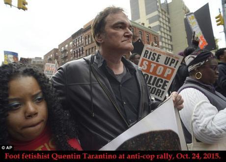Quentin Tarantino at anti-cop rally