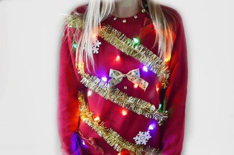 Want to win the ugly Christmas sweater party at the office? Just want to get in the Christmas spirit? Make your own DIY light up ugly Christmas sweater!- The Samantha Show