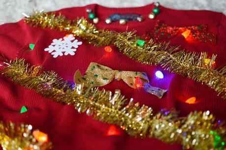 Want to win the ugly Christmas sweater party at the office? Just want to get in the Christmas spirit? Make your own DIY light up ugly Christmas sweater!- The Samantha Show