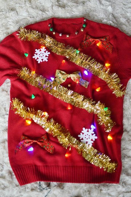 Want to win the ugly Christmas sweater party at the office? Just want to get in the Christmas spirit? Make your own DIY light up ugly Christmas sweater!- The Samantha Show