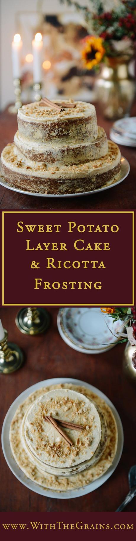 Sweet Potato Layer Cake with Sweet Potato Ricotta Frosting // www.WithTheGrains.com