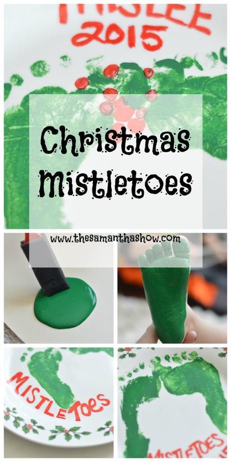 Make Christmas mistletoes with your children's feet