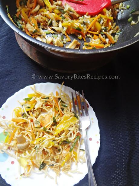 Crispy Burnt Garlic Veggie Noodles