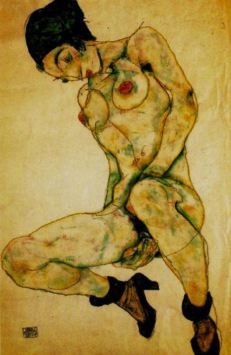 Mastubierender Akt mit grünem Turban, Egon Schiele (1914)