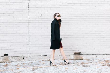 Holiday Party Dress Amy Havins wears a holiday party dress from Reiss.