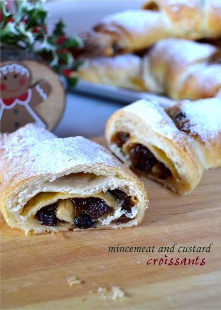 mincemeat and custard croissants