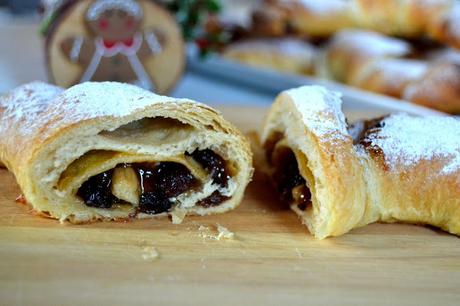 mincemeat and custard croissants