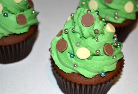 Christmas Tree Chocolate Cupcakes