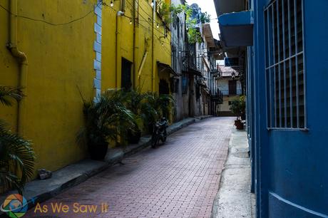 Brick streets and bright colors are the normal in Casco Viejo, Panama.