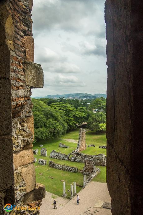 View of Panama City from the tower in Panama Viejo, Panama.