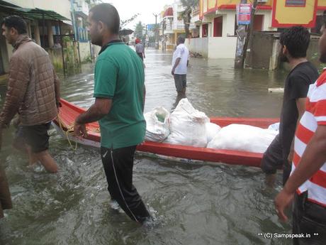 some more rains for battered Chennai ~ SYMA continued its relief work [with boats !!]